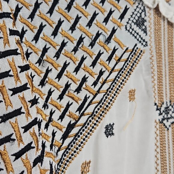 Veronica Beard Isabella Embroidered Blouse Bishop Sleeve Semi-Sheer Size 8 EUC - Picture 3 of 7